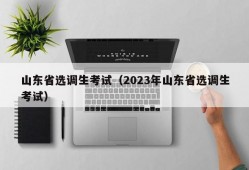 山东省选调生考试（2023年山东省选调生考试）