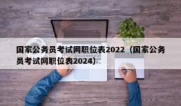 国家公务员考试网职位表2022（国家公务员考试网职位表2024）