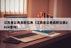 江苏省公务员职位表（江苏省公务员职位表2024查询）