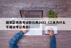 国家公务员考试职位表2021（二本为什么不建议考公务员）