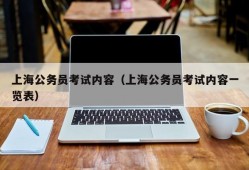 上海公务员考试内容（上海公务员考试内容一览表）