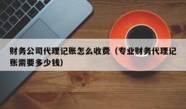 财务公司代理记账怎么收费（专业财务代理记账需要多少钱）