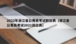 2022年浙江省公务员考试职位表（浙江省公务员考试2021岗位表）