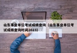 山东事业单位考试成绩查询（山东事业单位考试成绩查询时间2023）