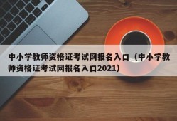 中小学教师资格证考试网报名入口（中小学教师资格证考试网报名入口2021）