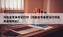 河南省考准考证打印（河南省考准考证打印出来是啥样的）