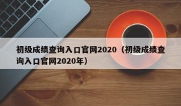 初级成绩查询入口官网2020（初级成绩查询入口官网2020年）