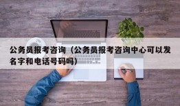 公务员报考咨询（公务员报考咨询中心可以发名字和电话号码吗）