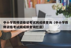 中小学教师资格证考试网成绩查询（中小学教师资格考试网成绩查询栏目）