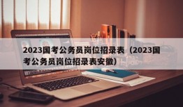 2023国考公务员岗位招录表（2023国考公务员岗位招录表安徽）