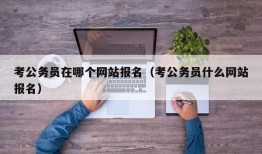 考公务员在哪个网站报名（考公务员什么网站报名）