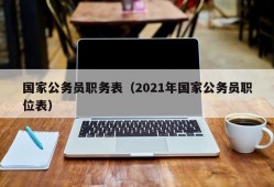 国家公务员职务表（2021年国家公务员职位表）