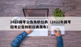 2022国考公告及职位表（2022年国考招考公告和职位表发布）