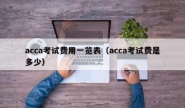 acca考试费用一览表（acca考试费是多少）