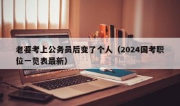 老婆考上公务员后变了个人（2024国考职位一览表最新）