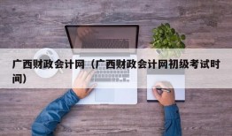 广西财政会计网（广西财政会计网初级考试时间）