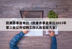 凯里市事业单位（凯里市事业单位2023年第二批公开招聘工作人员实施方案）