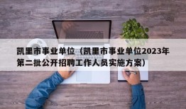 凯里市事业单位（凯里市事业单位2023年第二批公开招聘工作人员实施方案）