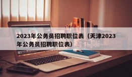 2023年公务员招聘职位表（天津2023年公务员招聘职位表）