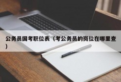 公务员国考职位表（考公务员的岗位在哪里查）