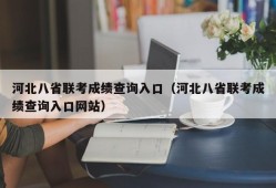 河北八省联考成绩查询入口（河北八省联考成绩查询入口网站）