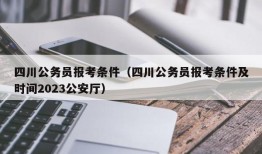 四川公务员报考条件（四川公务员报考条件及时间2023公安厅）