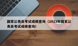 国家公务员考试成绩查询（2023年国家公务员考试成绩查询）