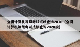 全国计算机等级考试成绩查询2020（全国计算机等级考试成绩查询2020级）