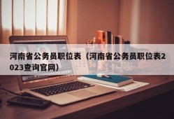 河南省公务员职位表（河南省公务员职位表2023查询官网）