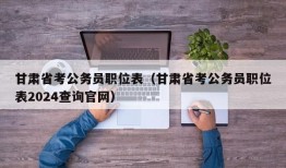 甘肃省考公务员职位表（甘肃省考公务员职位表2024查询官网）