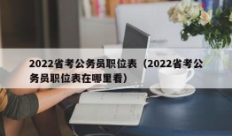 2022省考公务员职位表（2022省考公务员职位表在哪里看）