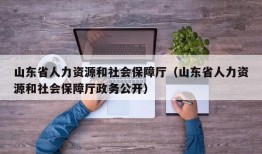 山东省人力资源和社会保障厅（山东省人力资源和社会保障厅政务公开）