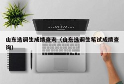 山东选调生成绩查询（山东选调生笔试成绩查询）