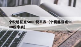 个税起征点5000税率表（个税起征点5000税率表）