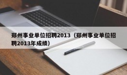 郑州事业单位招聘2013（郑州事业单位招聘2013年成绩）