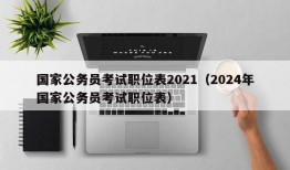 国家公务员考试职位表2021（2024年国家公务员考试职位表）