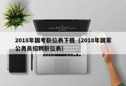 2018年国考职位表下载（2018年国家公务员招聘职位表）