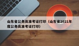 山东省公务员准考证打印（山东省2021年度公务员准考证打印）