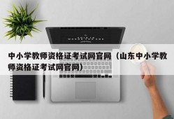 中小学教师资格证考试网官网（山东中小学教师资格证考试网官网）