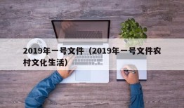 2019年一号文件（2019年一号文件农村文化生活）