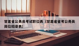 甘肃省公务员考试职位表（甘肃省省考公务员岗位招录表）