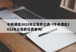 中央遴选2022年公告职位表（中央遴选2022年公告职位表查询）